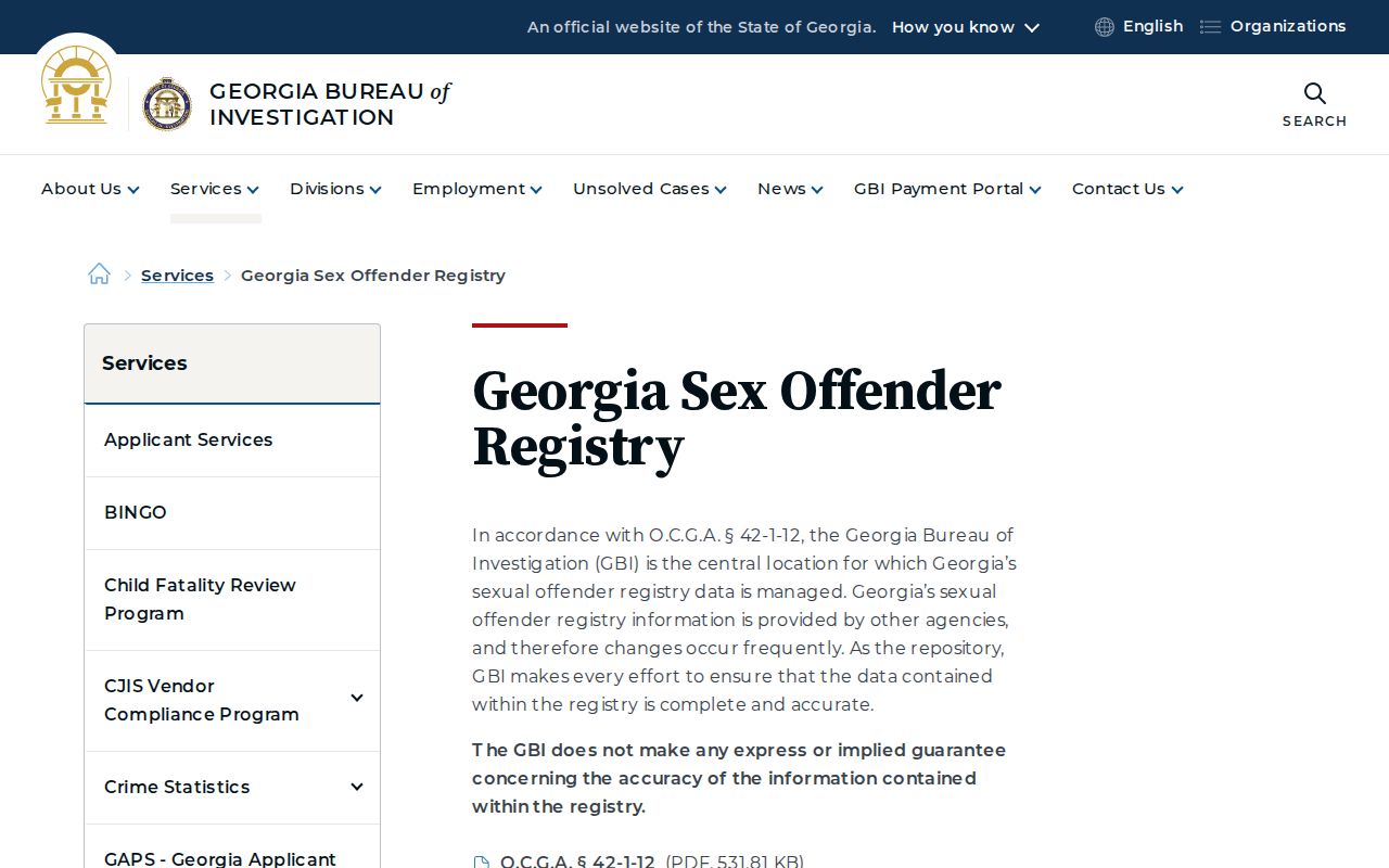 GBI offender registry overview for Polk County registration records