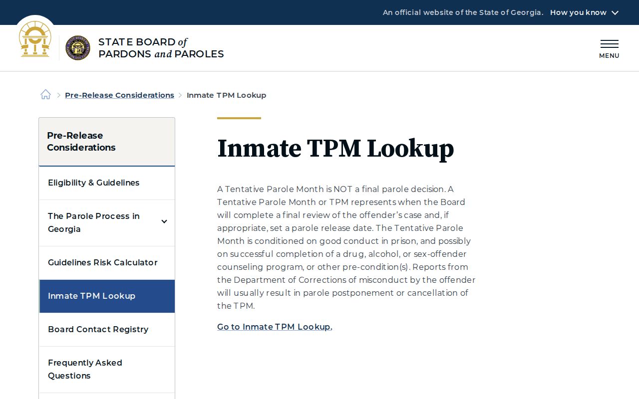 Polk County projected release date TPM lookup